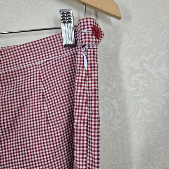 VTG Bill Blass Jeans Cropped Ankle Pants Red White Gingham Retro Cottagecore - Picture 6 of 16